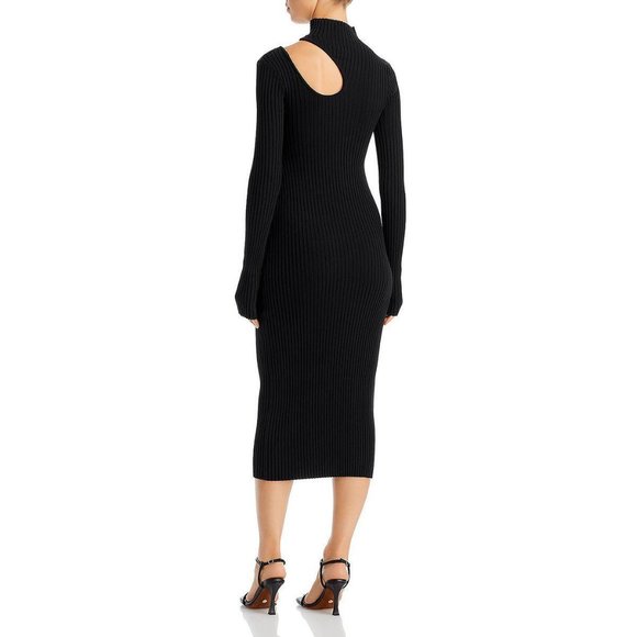 Anine Bing Women's Victoria Ribbed Midi Cutout Sweater Dress B4HP - Picture 2 of 2
